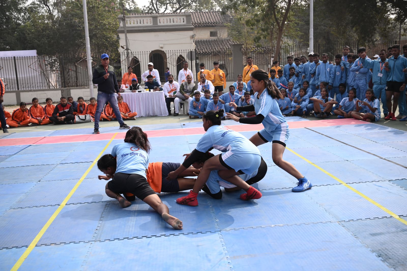 Teamwork tackle at Shark Kabaddi League